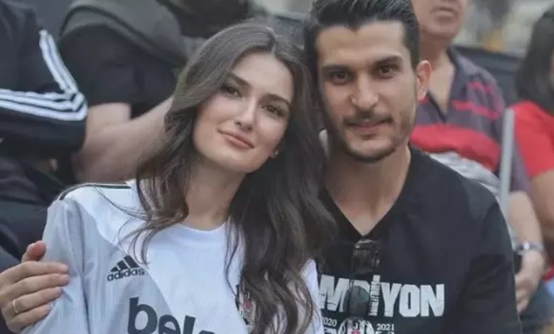 Necip ve Nur Uysal çifti mavi pastayla ikinci çocuk müjdesi verirken