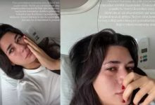 Sibil Çetinkaya hastane odasında sağlık durumu hakkında açıklama yapıyor