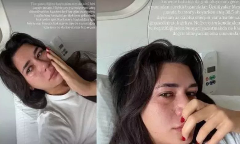 Sibil Çetinkaya hastane odasında sağlık durumu hakkında açıklama yapıyor